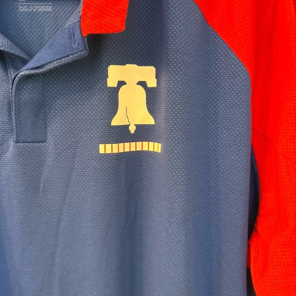 Nike Men's Philadelphia Phillies Legacy Raglan Red and Blue Polo Shirt - Picture 2 of 7